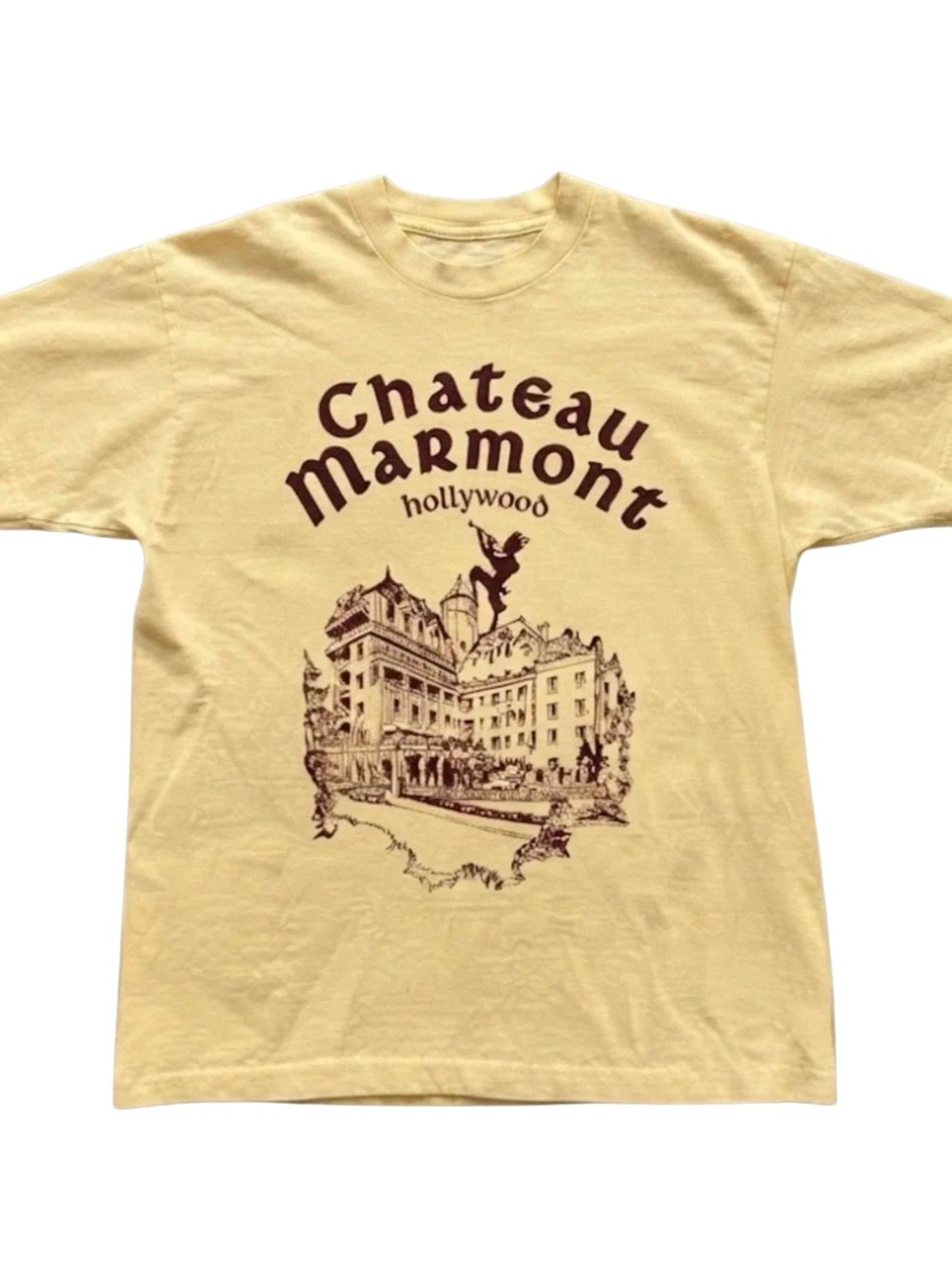 Chateau Marmont Hollywood Hotel Graphic Butter Yellow Tee